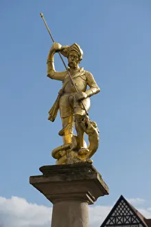 Fountain figure of St. George, 16th century, Georg Fountain, Market Square, Eisenach Fountain figure of St. George, 16th century, Georg Fountain, Market Square, Eisenach