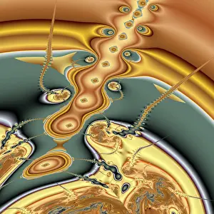 Abstract Geometric Shapes Prints: Fractal object