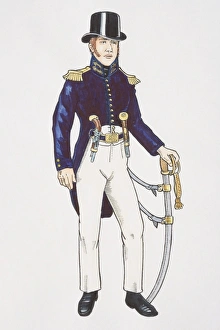 France, French Navy Lieutenant in Undress Uniform, side view France, French Navy Lieutenant in Undress Uniform, side view