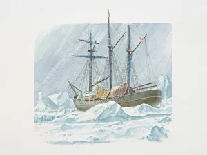 Fridtjof Nansens 1893 ship the Fram frozen into ice Fridtjof Nansens 1893 ship the Fram frozen into ice