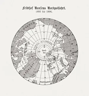 Fridtjof Nansen's northern polar expedition (1893-1896), wood engraving, published 1898 Fridtjof Nansen's northern polar expedition (1893-1896), wood engraving, published 1898