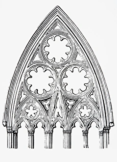 Geometric tracery decorating Gothic window Geometric tracery decorating Gothic window