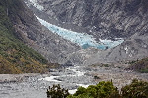 Glacier tongue of the Franz Josef Glacier, Franz Josef Glacier, Westland National Park Glacier tongue of the Franz Josef Glacier, Franz Josef Glacier, Westland National Park