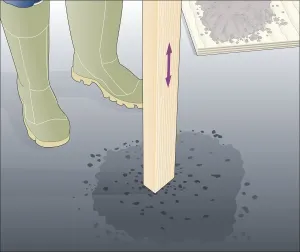 Asphalt Tamping with Wooden Post Print