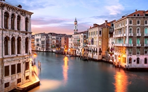 Grand Canal, Behind Rialto Bridge, Venice, Italy Grand Canal, Behind Rialto Bridge, Venice, Italy