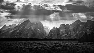 Grand Teton Mountain Range in Black and White Grand Teton Mountain Range in Black and White