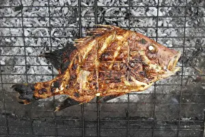 Grilled Fish Prints: Grilled fish on a grid