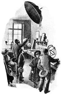 Group of students with a teacher visits an astronomical exhibition - 1896 Group of students with a teacher visits an astronomical exhibition - 1896
