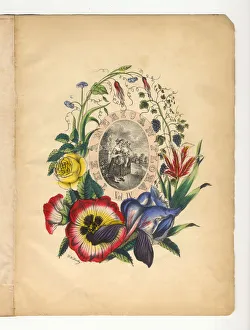 Handcolored Title Page Victorian Botanical Illustration Handcolored Title Page Victorian Botanical Illustration