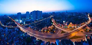 Hanoi panorama and skyline, cityscape night view Hanoi panorama and skyline, cityscape night view