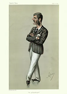 Herbert Mackworth-Praed, on roller skates, Vanity fair caricature Herbert Mackworth-Praed, on roller skates, Vanity fair caricature