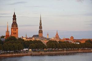 Historic centre with the banks of the Daugava River, Riga Cathedral, St Historic centre with the banks of the Daugava River, Riga Cathedral, St