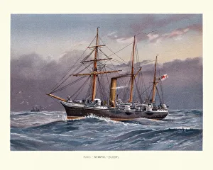 HMS Nymphe, Victorian era Royal Navy warship 19th Century, composite screw sloop HMS Nymphe, Victorian era Royal Navy warship 19th Century, composite screw sloop