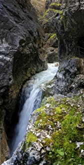 Hollentalklamm gorge with waterfall of the Hammersbach stream, Hammerbach Hollentalklamm gorge with waterfall of the Hammersbach stream, Hammerbach