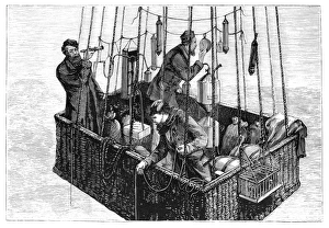 Hot air balloon Zenith with aviators Paris France 1875 Hot air balloon Zenith with aviators Paris France 1875