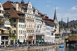 Houses at the waterfront, Lucerne, Switzerland Houses at the waterfront, Lucerne, Switzerland