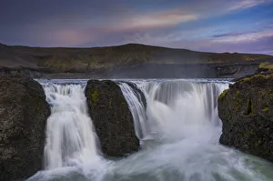 Hraueyjarfoss waterfall on the Tungnaa river, Highlands of Iceland, Iceland, Europe Hraueyjarfoss waterfall on the Tungnaa river, Highlands of Iceland, Iceland, Europe