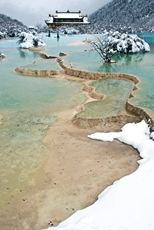 Huanglong Temple and Five-Colored Pool, Huanglong National Park, Sichuan Province, China