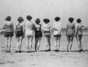 Beach Scene Photography Prints: Bathers Backs