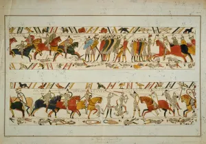 Bayeux Tapestry Print: Norman Invasion Scene