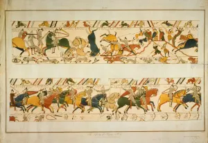 Battle Of Hastings Prints: Bayeux Tapestry Print - Bishop Odo Encourages his Squires