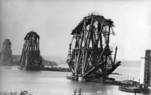 Prints of Construction of the Forth Bridge, on the Firth of Forth at Queensferry in Lothian, 23rd June 1888 Bridge Prints: Forth Bridge Construction Print, 23rd June 1888