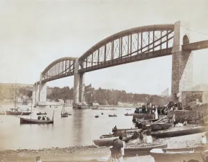 Isambard Kingdom Brunel Prints: Newly Built Bridge Print: Royal Albert Bridge at Saltash, Cornwall
