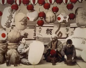 Japanese Lantern Makers Print, 19th Century