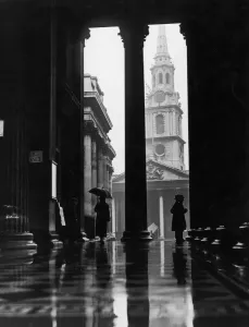 Rainy Day In London Prints: Sheltering From Rain