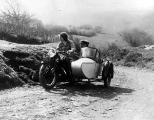 Black And White Motorcycle Photos Prints: Sidecar