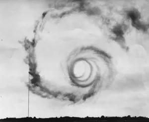 Images Dated 1970: Trailing Vortex Print: A swirling cloud of air left behind an airplane