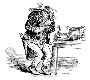 Humanized Hare Print: Whimsical Illustration Artwork