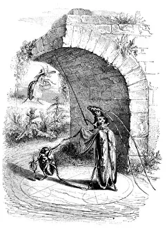 Whimsical Animal Drawings Prints: Humanized animals illustrations: Insect wizard