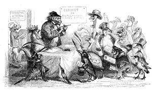 Prints of Humanized animals illustrations: Queuing Images Dated 2017 January: Humanized Animals Print: Queuing Scene