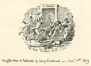 Humour comment The New Police Act 19th century cartoon Humour comment The New Police Act 19th century cartoon