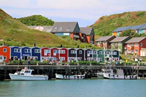 Huts, shops, houses, boats on Helgoland, Germany Huts, shops, houses, boats on Helgoland, Germany