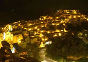 Illuminated city at night