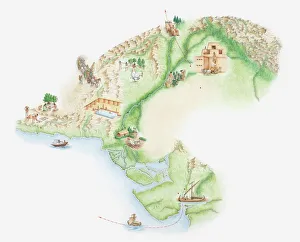 Illustrated map of Indus Valley civilisation Illustrated map of Indus Valley civilisation