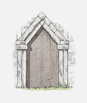 Illustration of Angelo-Saxon triangular-arched doorway, Britain, c. 900 Illustration of Angelo-Saxon triangular-arched doorway, Britain, c. 900