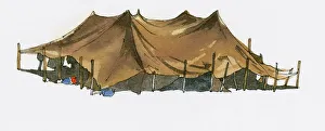 Illustration of Bedouin tent near Black Sea coast Illustration of Bedouin tent near Black Sea coast