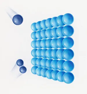 Illustration of catalysis with reactants approaching surface with one of the reactants being a diatomic molecule Illustration of catalysis with reactants approaching surface with one of the reactants being a diatomic molecule