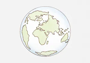 Illustration of continent distribution c. 65 mya, Cenozoic era Illustration of continent distribution c. 65 mya, Cenozoic era
