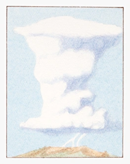 Illustration of cumulonimbus cloud with lightning Illustration of cumulonimbus cloud with lightning