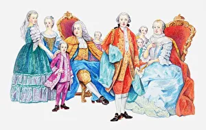 Illustration of Emperor Joseph II and the Hapsburgs Illustration of Emperor Joseph II and the Hapsburgs
