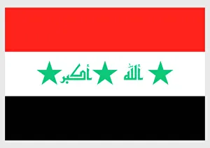 Illustration of flag of Iraq, 1991-2004, a horizontal tricolor of red, white, and black Illustration of flag of Iraq, 1991-2004, a horizontal tricolor of red, white, and black