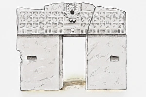Illustration of the Gateway of The Sun, Tiahuanaco, Bolivia Illustration of the Gateway of The Sun, Tiahuanaco, Bolivia