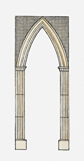 Illustration of a lancet arch, Westminster Abbey, London, England Illustration of a lancet arch, Westminster Abbey, London, England