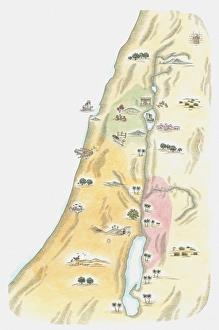 Illustration of map of Judea, the area in which Jerusalem was situated, as it would have been at the time of Jesus Illustration of map of Judea, the area in which Jerusalem was situated, as it would have been at the time of Jesus