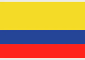 Illustration of national flag and state ensign of Colombia, a horizontal tricolor of yellow, blue and red Illustration of national flag and state ensign of Colombia, a horizontal tricolor of yellow, blue and red
