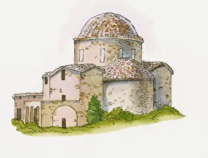 Illustration of Panayia Absinthiotissa Church, North Cyprus Illustration of Panayia Absinthiotissa Church, North Cyprus